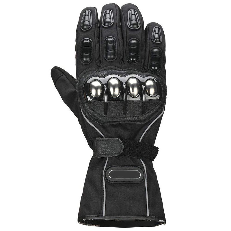 JIEKAI Outdoor Glove Steel Knuckle Motorcycle Motorbike Powersports Safety Gloves (BLACK, Medium) - Image 2
