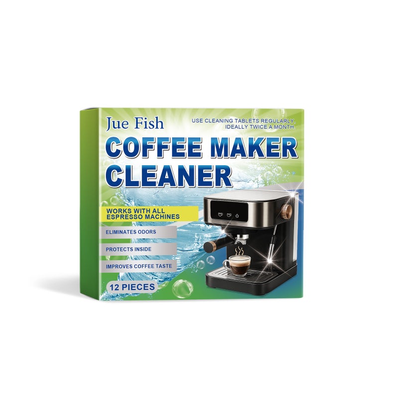 Jue Fish Coffee Machine Descaling Tablets, Coffee Machine Cleaning Tablets For Removing Coffee Stains And Dirt, Maintenance Filter Cleaning Effervescent Tablets - Image 1