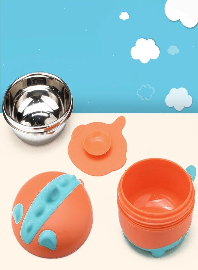 ONE AND ONLY Baby Feeding Bowl Kids Tableware Bowls Food Container BPA-Free 304 Stainless Steel Insulated Bowl Non-Spill Design Multi-Functional Snack/Fruit Box 350ML Capacity Safe Feed Storage - Image 2