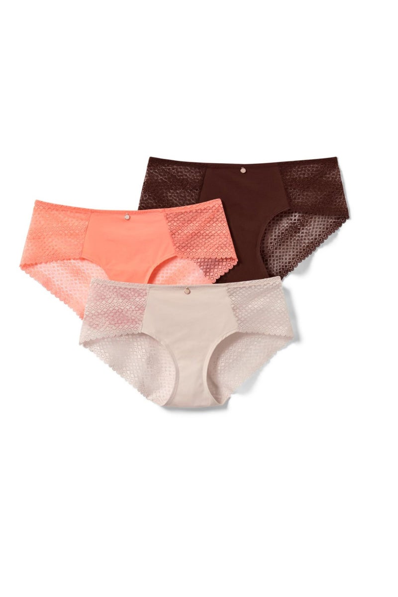 Tchibo Women 3 Packs Textured Panty Set, Multicolor - Image 2