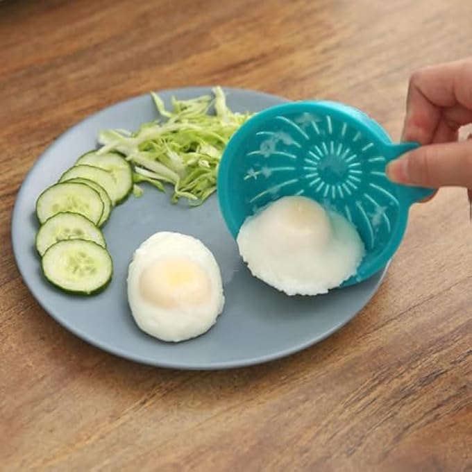 Bukela Egg Steamer Egg Poachers Poacher Cups Food Grade Pp Material Safe And Secure Time Saving And Labor Saving MultiFunction For Kitchen Home Ovens Poached Eggs Blue - Image 3