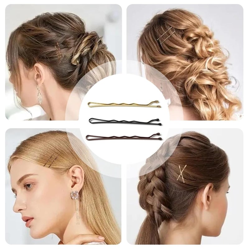 U Pins For Hair Bun 900pcs Hair Grips Multifunctional Reusable Simple Waved U-Shaped Diy Styling Tool For Daily Accessories(Black) - Image 3