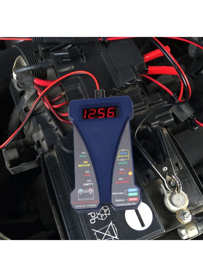 MOTOPOWER MP0514B 12V Digital Battery Tester Voltmeter and Charging System Analyzer with LCD Display and LED Indication - Blue Rubber Paint - Image 3