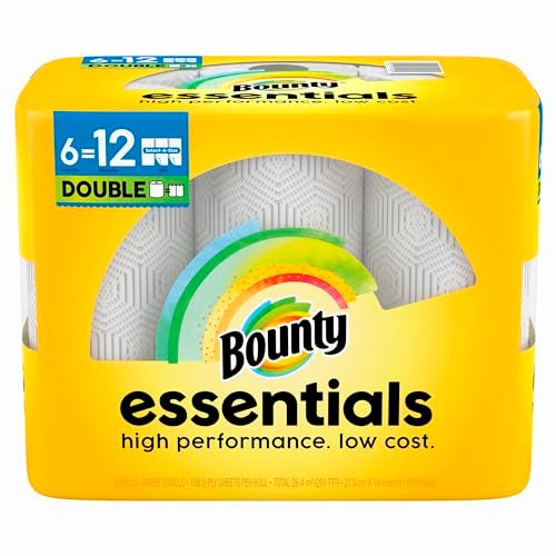 Bounty Essentials Select-A-Size Paper Towels, 6 Double Rolls, White, 108 Sheets Per Roll - Image 1