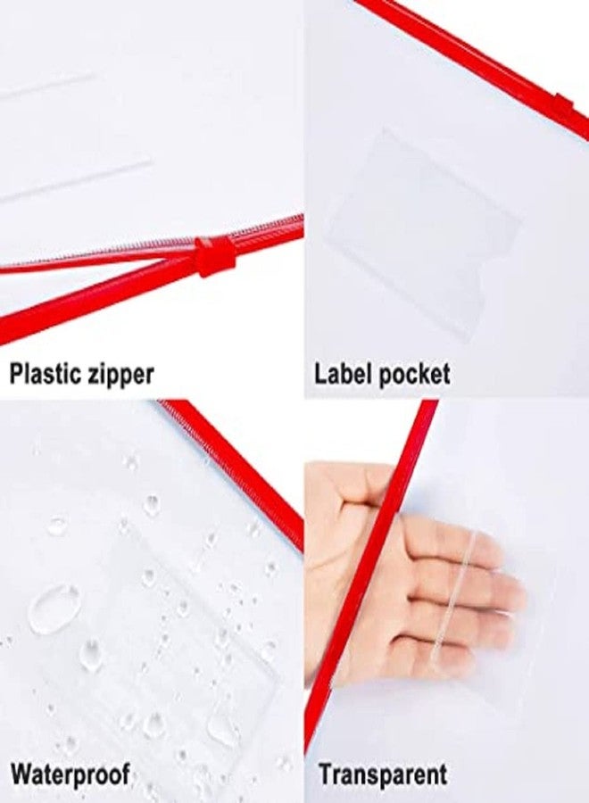 ERIKRAUZ Zip File Folders Zipper Pouch Bags 10 Pack, PVC Transparent Waterproof Document Filing Bags, A5 Zipper Folder for Office School Travel Organization - Image 2