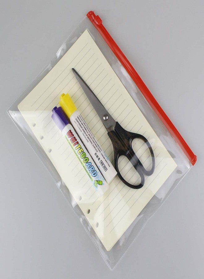 ERIKRAUZ Zip File Folders Zipper Pouch Bags 10 Pack, PVC Transparent Waterproof Document Filing Bags, A5 Zipper Folder for Office School Travel Organization - Image 4