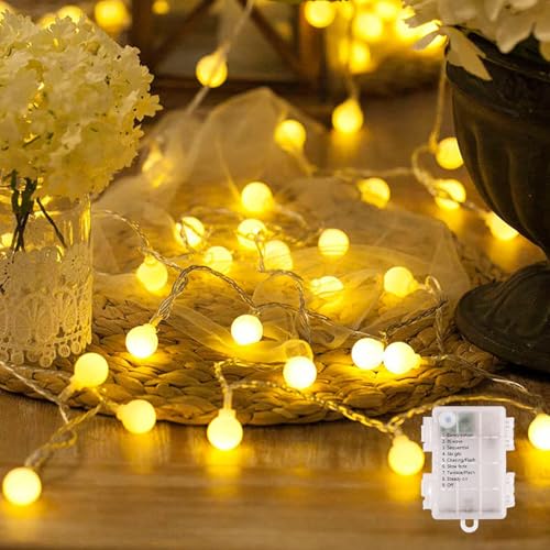 DAILY ART Dailyart Globe String Light, 40 Led 13FT Battery Operated String Lights, Waterproof Outdoor Indoor String Lights for Bedroom, Classroom Decor, Battery Operated Christmas Lights - Image 1