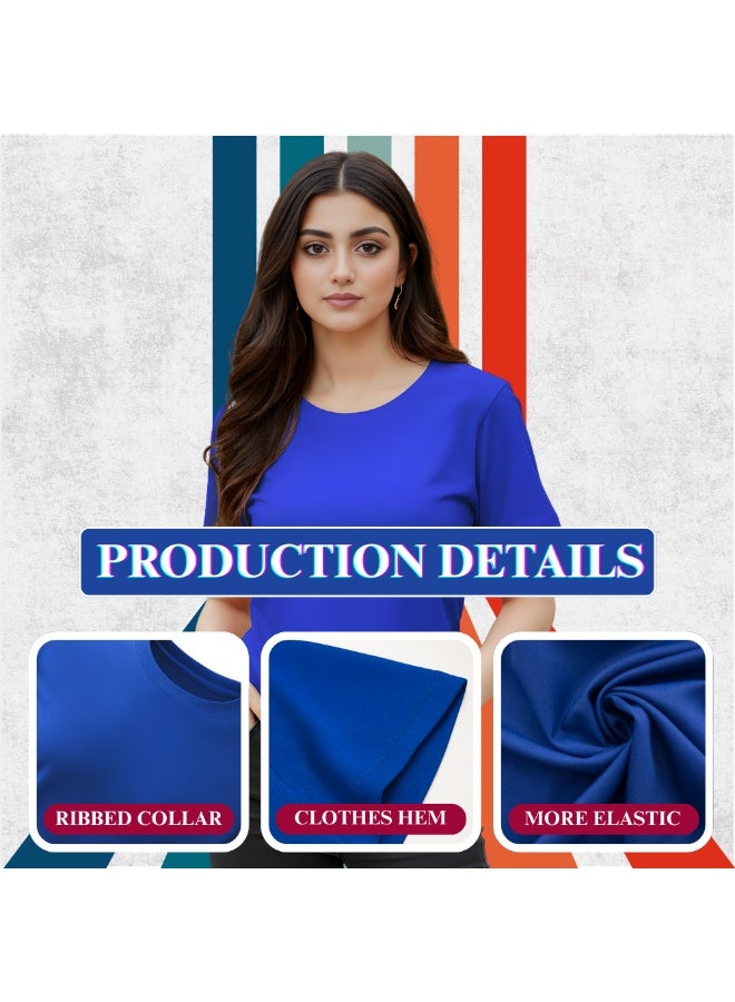 برينت شوب فور مي مجموعة من 5 تيشرتات نسائية برقبة دائرية | أكمام قصيرة | تيشرتات قطنية | ملابس مريحة للاستخدام اليومي، وللنادي الرياضي - Image 5