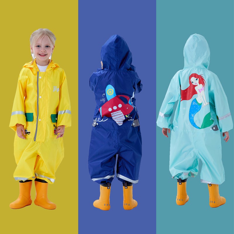 Children'S Unisex Raincoat And Rain Pants, Cute Baby Raincoat, Mermaid, Dinosaur, Cartoon Rain Gear - Image 2
