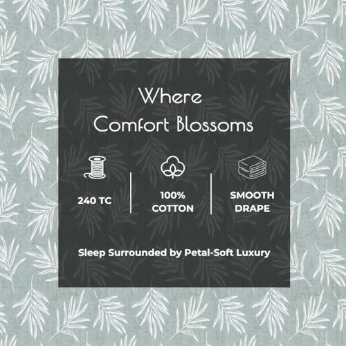 Plumora Pure Cotton Single Bed Sheet - 60 x 90 Inches, 240 TC Bedsheet for Single Bed Cotton with 1 Pillow Cover, Soft and Breathable for Comfortable Sleep(Olive Leaf) - Image 5