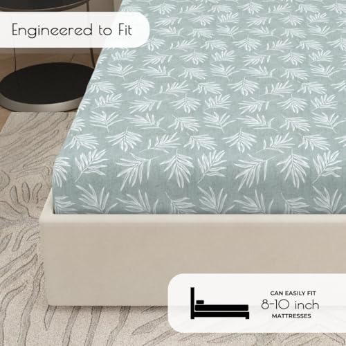 Plumora Pure Cotton Single Bed Sheet - 60 x 90 Inches, 240 TC Bedsheet for Single Bed Cotton with 1 Pillow Cover, Soft and Breathable for Comfortable Sleep(Olive Leaf) - Image 3