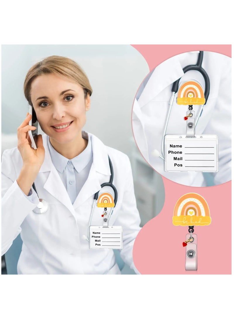 5-Pack Retractable Nurse Badge Reels - Stylish and Functional ID Holders for Healthcare Professionals - Image 3