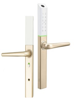 areb Arib Smart Lock with Slim Gold Design 30 * 85 offers 5 unlocking methods Fingerprint PIN Code App RFID Card and Emergency Key It features automatic locking and anti theft security Suitable for home and office use  - Image 3