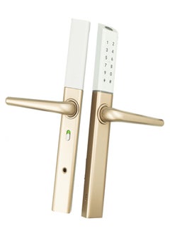 areb Arib Smart Lock with Slim Gold Design 30 * 85 offers 5 unlocking methods Fingerprint PIN Code App RFID Card and Emergency Key It features automatic locking and anti theft security Suitable for home and office use  - Image 4