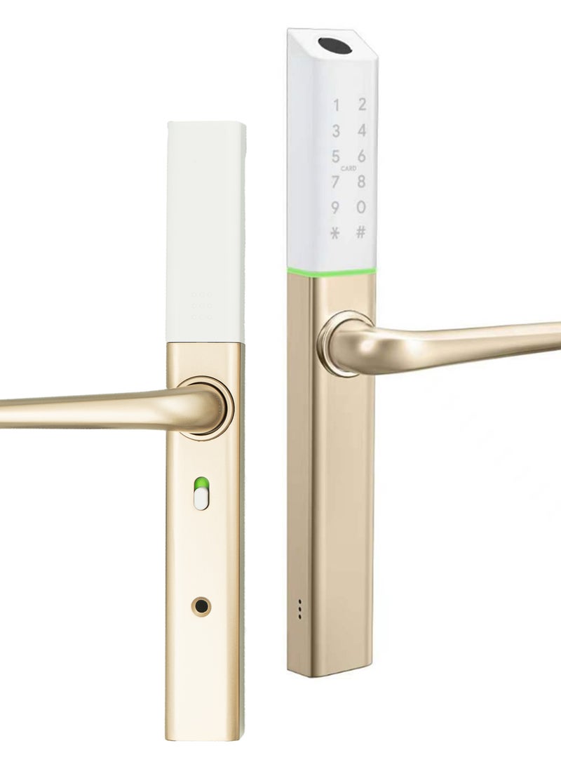 areb Areb SMART LOCK NARROW STYLE GOLD 30 * 85 – 5 Unlocking Methods, Fingerprint, PIN Code, App Control, RFID Card, Emergency Key, Auto-Lock, Anti-Theft Security for Home & Office  - Image 3