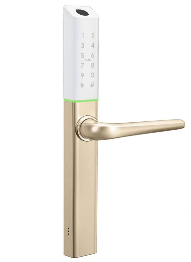 areb Areb SMART LOCK NARROW STYLE GOLD 30 * 85 – 5 Unlocking Methods, Fingerprint, PIN Code, App Control, RFID Card, Emergency Key, Auto-Lock, Anti-Theft Security for Home & Office  - Image 1