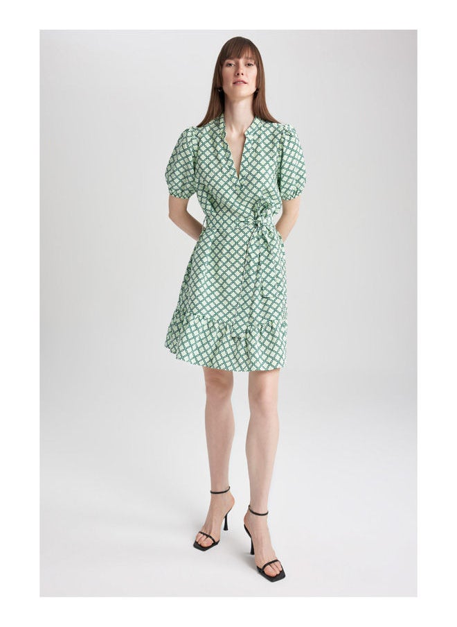 DeFacto - Woman Shirt Neck Short Sleeve Woven Dress - Image 1