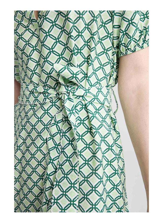 DeFacto - Woman Shirt Neck Short Sleeve Woven Dress - Image 1