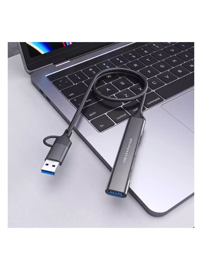 onten OTN-UCA9703 USB C + USB 3.0 to 4 USB Ports for MacBook Pro, iMac 2021, USB Splitter Aluminum Alloy  - Image 3