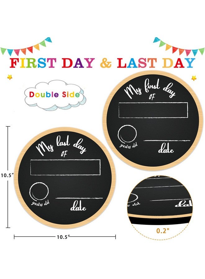 FaCraft First & Last Day Of School Chalkboard Sign Back To School Board For Kids Boys Girls Double Sided My 1St Day Of Preschool/Kindergarten Chalkboard Reusable First Day Of School Photo Prop Sign - Image 2