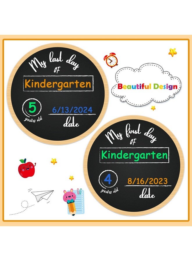 FaCraft First & Last Day Of School Chalkboard Sign Back To School Board For Kids Boys Girls Double Sided My 1St Day Of Preschool/Kindergarten Chalkboard Reusable First Day Of School Photo Prop Sign - Image 3