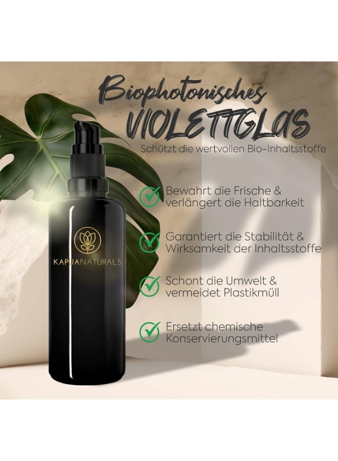 ORGANIC Retinol Serum for Face • 100 ml • 100% Natural • MADE IN GERMANY • Premium Retinol in a unique Formulation • +Hyaluronic Acid +Vitamin C • Retinol Serum for pure and luminous skin - Image 3