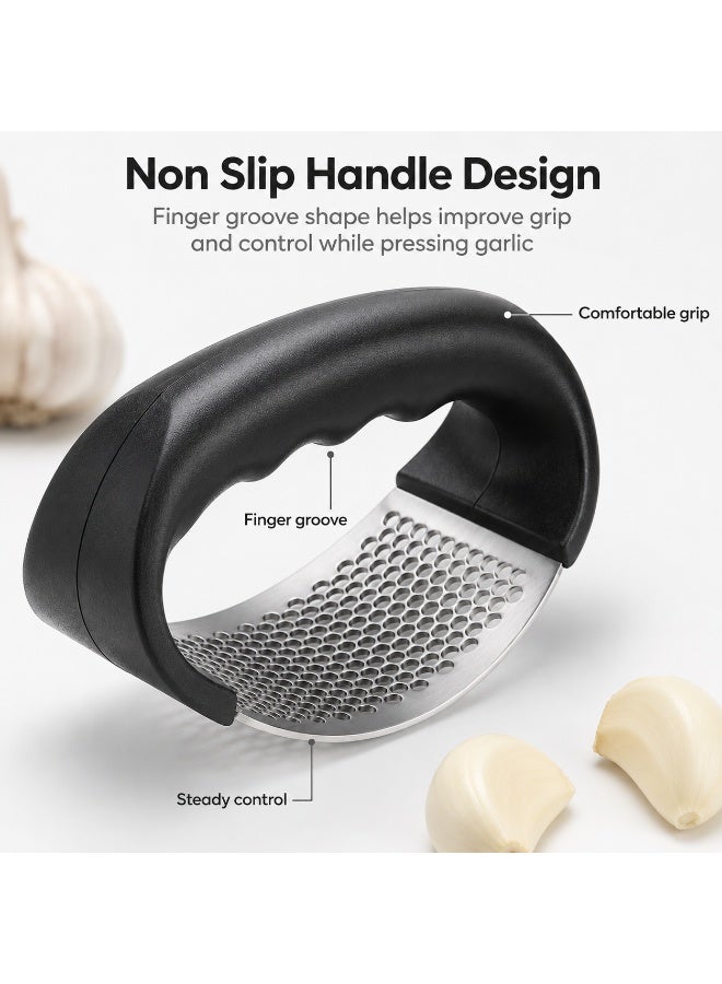 Stainless Steel Garlic Press Rocker With Non Slip Handle 10.8 cm - Image 4