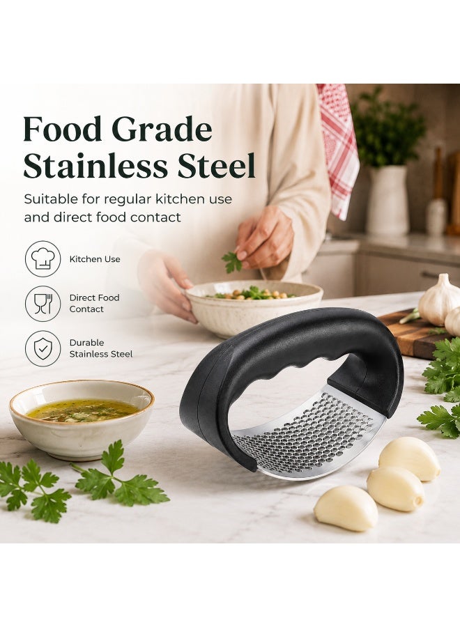 Stainless Steel Garlic Press Rocker With Non Slip Handle 10.8 cm - Image 5