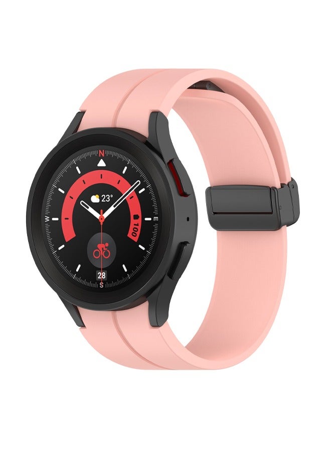 For Samsung Galaxy Watch 6 Classic 43mm47mm Galaxy Watch 6 40mm44mm Galaxy Watch 5 Pro 45mm Galaxy Watch 5 44mm40mm Galaxy Watch 4 Galaxy Watch 4 Classic Folding Magnetic Buckle Silicone Strap - Image 1