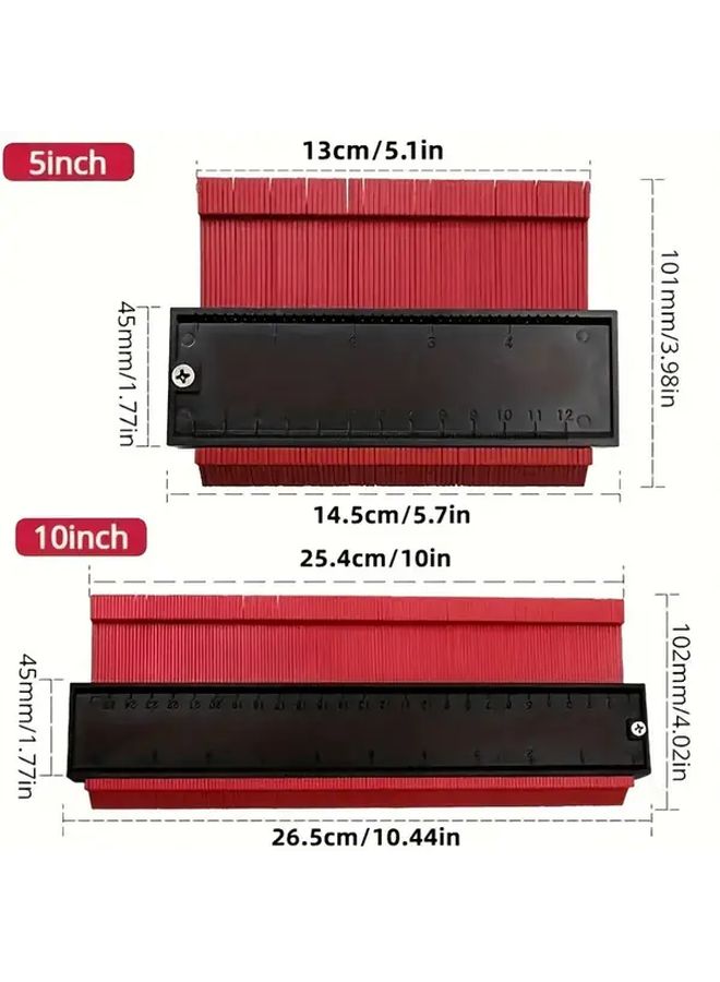 10 Inch Blue Contour Gauge Tool Heavy Duty Adjustable Angle Curve Template Maker - Image 5
