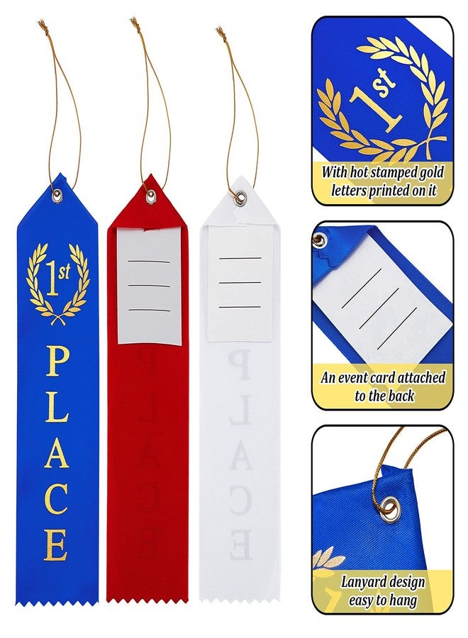 Kenning 75 Pieces Track Award Ribbons 1st, 2nd, 3rd, 4th, 5th Trophy Place Flat Carded Set Prize Contest Award Ribbons with Event Card and Rope for Competition Event Contests Activities - Image 3