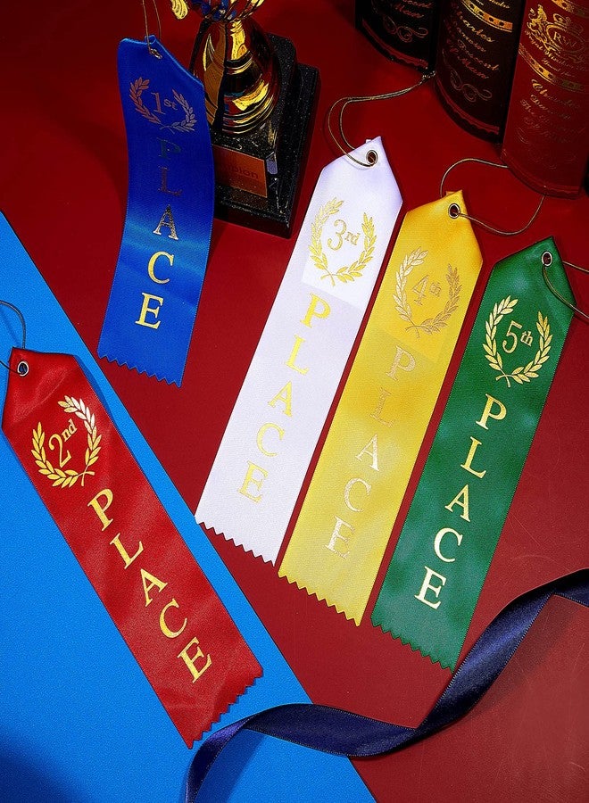 Kenning 75 Pieces Track Award Ribbons 1st, 2nd, 3rd, 4th, 5th Trophy Place Flat Carded Set Prize Contest Award Ribbons with Event Card and Rope for Competition Event Contests Activities - Image 4