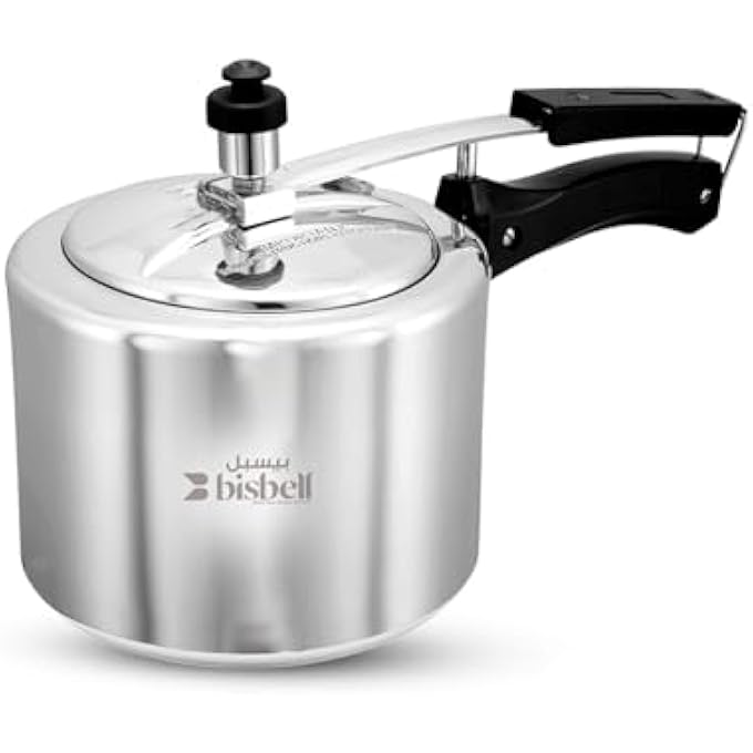 Bisbell Premium Aluminium Pressure Cooker 3L Inner Lid Design Induction Base Silver - Image 1
