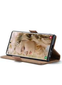CaseMe CaseMe Samsung Galaxy S23 Ultra Case Wallet, for Samsung Galaxy S23 Ultra Wallet Case Book Folding Flip Folio Case with Magnetic Kickstand Card Slots Protective Cover - Brown  - Image 5
