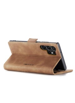 CaseMe CaseMe Samsung Galaxy S23 Ultra Case Wallet, for Samsung Galaxy S23 Ultra Wallet Case Book Folding Flip Folio Case with Magnetic Kickstand Card Slots Protective Cover - Brown  - Image 4