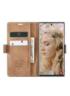 CaseMe CaseMe Samsung Galaxy S23 Ultra Case Wallet, for Samsung Galaxy S23 Ultra Wallet Case Book Folding Flip Folio Case with Magnetic Kickstand Card Slots Protective Cover - Brown  - Image 2
