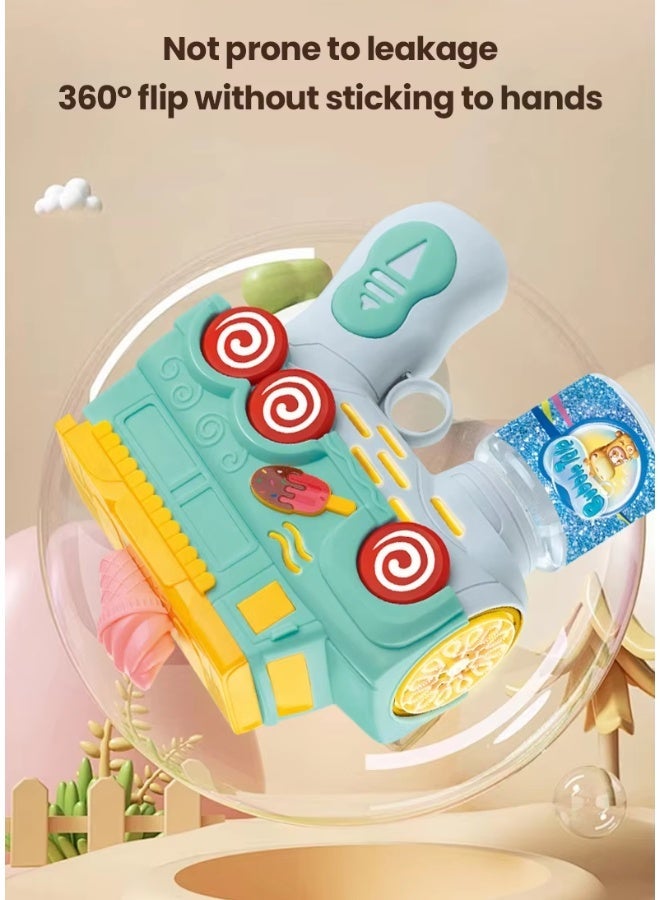 DAT Ice Cream Truck Electric Bubble Gun | One-Click Bubble Production + Light & Sound | 14 x 18 cm | Green/Violet | Outdoor Bubble Maker Toy for Kids Parties - Image 4