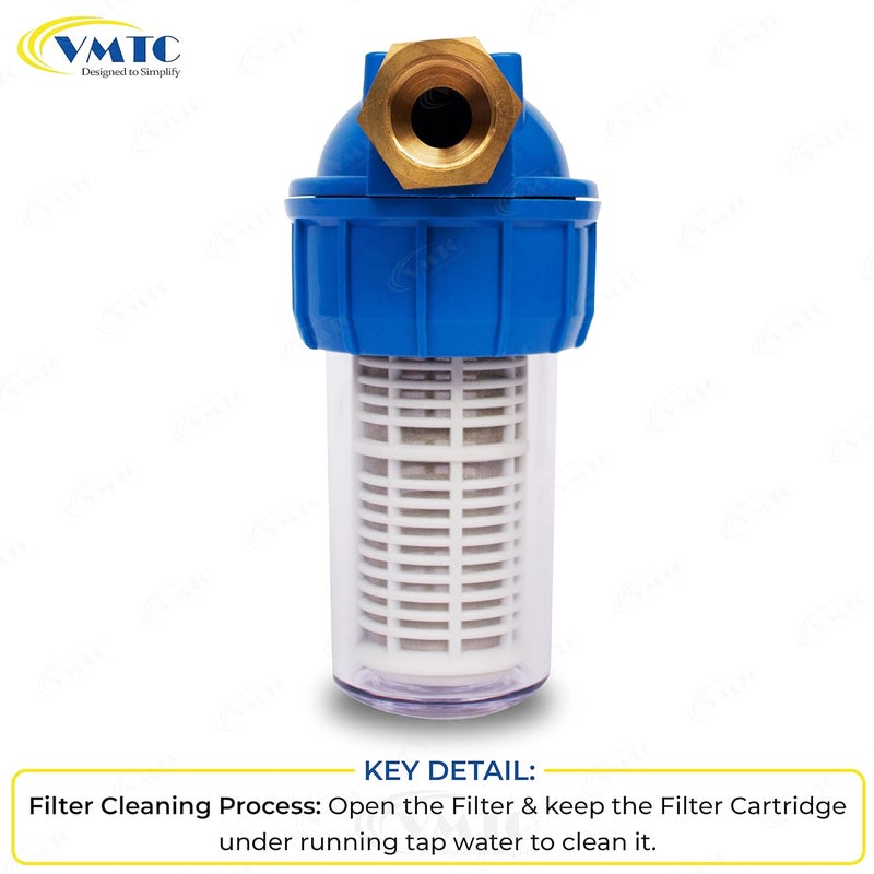 VMTC فلتر مياه جزيئي عالي الضغط للسيارات الصناعية والمحترفة - موصلات نحاسية (M22 ذكر و M22 أنثى)، أزرق - Image 4