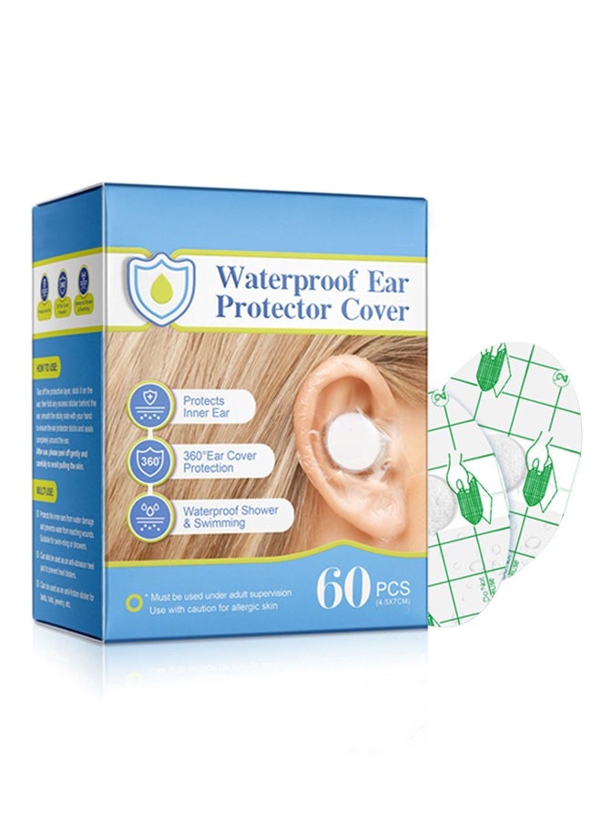 Sefudun 60 Pieces Waterproof Ear Protector Cover for Swimming Shower Ear Protectors with Ear Plugs for Kids Newborn Disposable Ear Covers for Shower Surfing Snorkeling and Other Water Sports  - Image 1