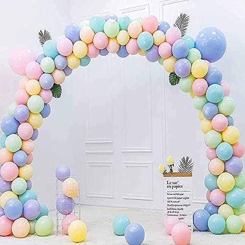 Lazybeee 136 Pcs Multi-Color Pastel Balloons Garland Arch Kit with White Birthday Banner Balloons Baby | Pastel Balloons for Party Birthday Decorations (Multi Pastel Combo) - Image 4