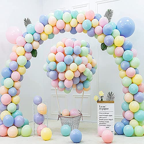 Lazybeee 136 Pcs Multi-Color Pastel Balloons Garland Arch Kit with White Birthday Banner Balloons Baby | Pastel Balloons for Party Birthday Decorations (Multi Pastel Combo) - Image 2