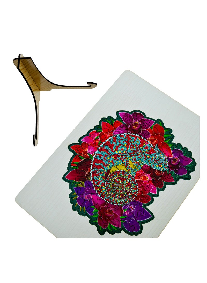 FOFA FOFA Wooden Puzzle Colourful in a frame Chameleon  - Image 3
