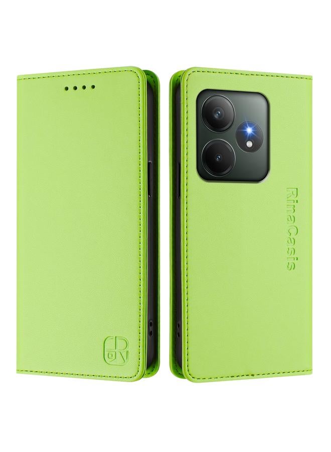 S-TOP Case For Realme GT 6 5G / GT 6T 5G Global RC01 Dual-Folded Magnetic Suction RFID Leather Phone Case - Image 2