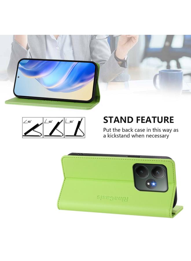 S-TOP Case For Realme GT 6 5G / GT 6T 5G Global RC01 Dual-Folded Magnetic Suction RFID Leather Phone Case - Image 4