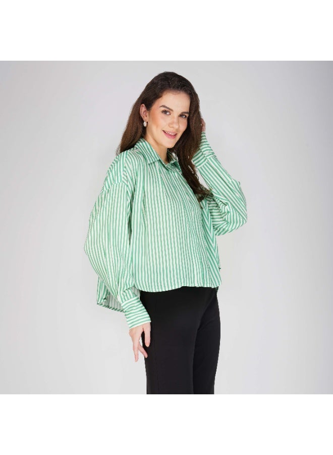 Linelle Soft Crepe Printed Ladies Shirt – Collar Neck and Full Sleeves - Image 4