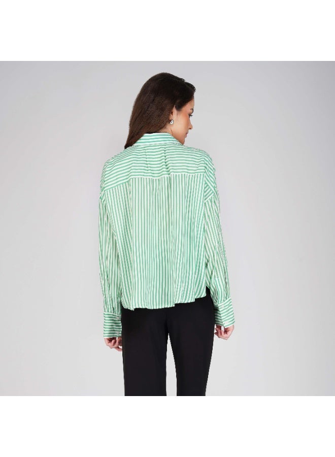 Linelle Soft Crepe Printed Ladies Shirt – Collar Neck and Full Sleeves - Image 2