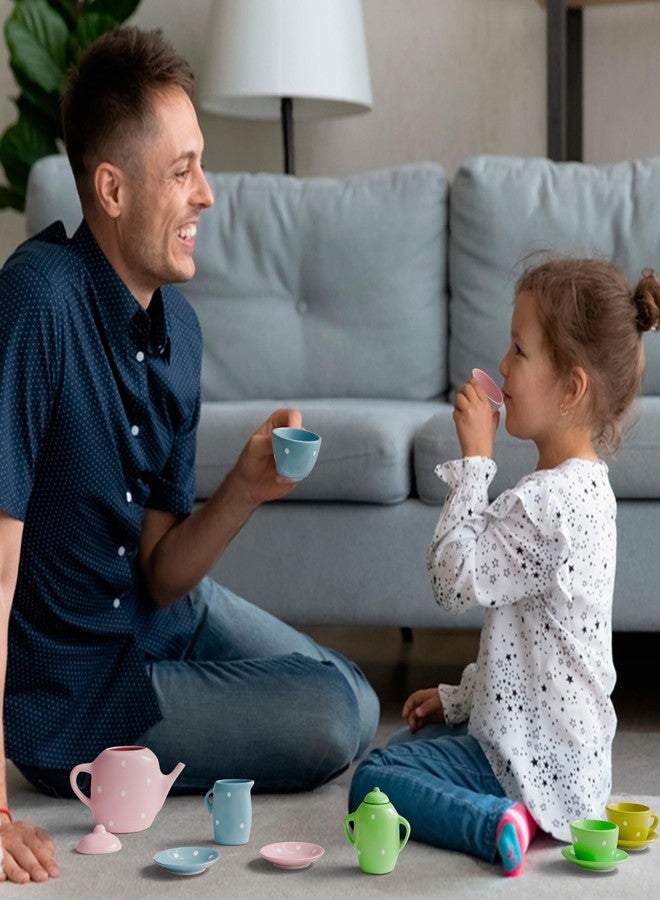 Lollipop طقم شاي من البورسلين على شكل مصاصة للفتيات الصغيرات | لعبة حفلة شاي للأطفال مع أكواب وصحون | طقم شاي رائع للفتيات من عمر 4-12 | أكواب شاي بورسلين ساحرة للأطفال - 13 قطعة من أكواب الشاي - Image 4