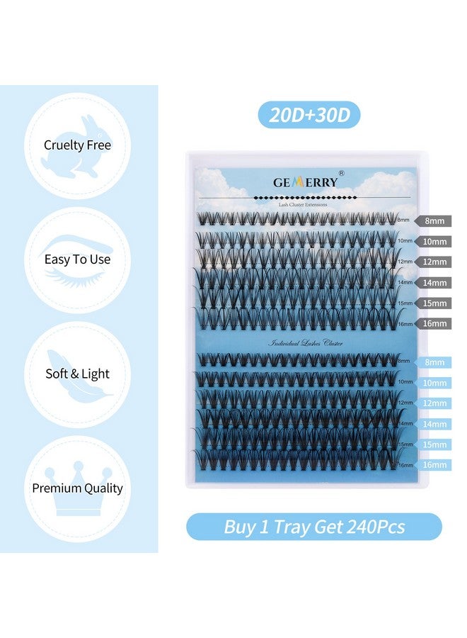 GEMERRY مجموعة رموش 240 قطعة جيميري رموش فردية 0.07 مم 20P+30P د Curl مزيج 8 16 مم رموش مجموعة طبيعية ناعمة مختلطة صينية رموش DIY لتمديد الرموش - Image 3