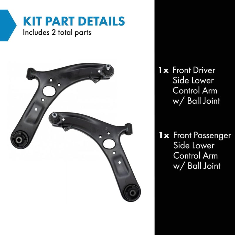 TRQ Front Lower Control Arm with Ball Joint Set for Hyundai Accent - Image 2