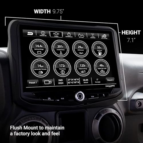 Stinger HEIGH10 10.1" Jeep Wrangler JK (2011-2018) Flush Stereo Radio Complete Kit Touchscreen, Certified CarPlay/Android Auto, Off-Road Gauges, Bluetooth, 4 Cam Inputs, HDMI, OEM Features - Image 3